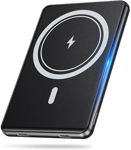 Amazon | 超薄型 モバイルバッテリー MagSafe対応 8000mAh 軽量 小型
